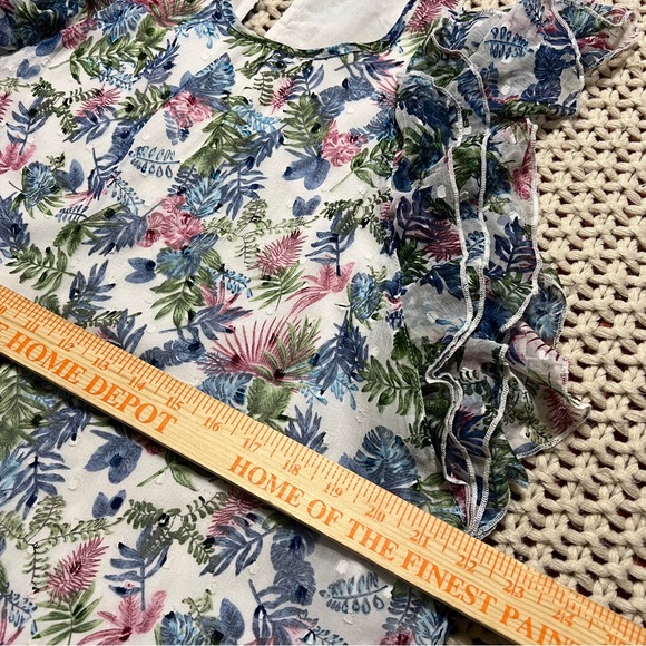 Walter Baker Tropical Swiss Dot Blouse M - Picture 9 of 10